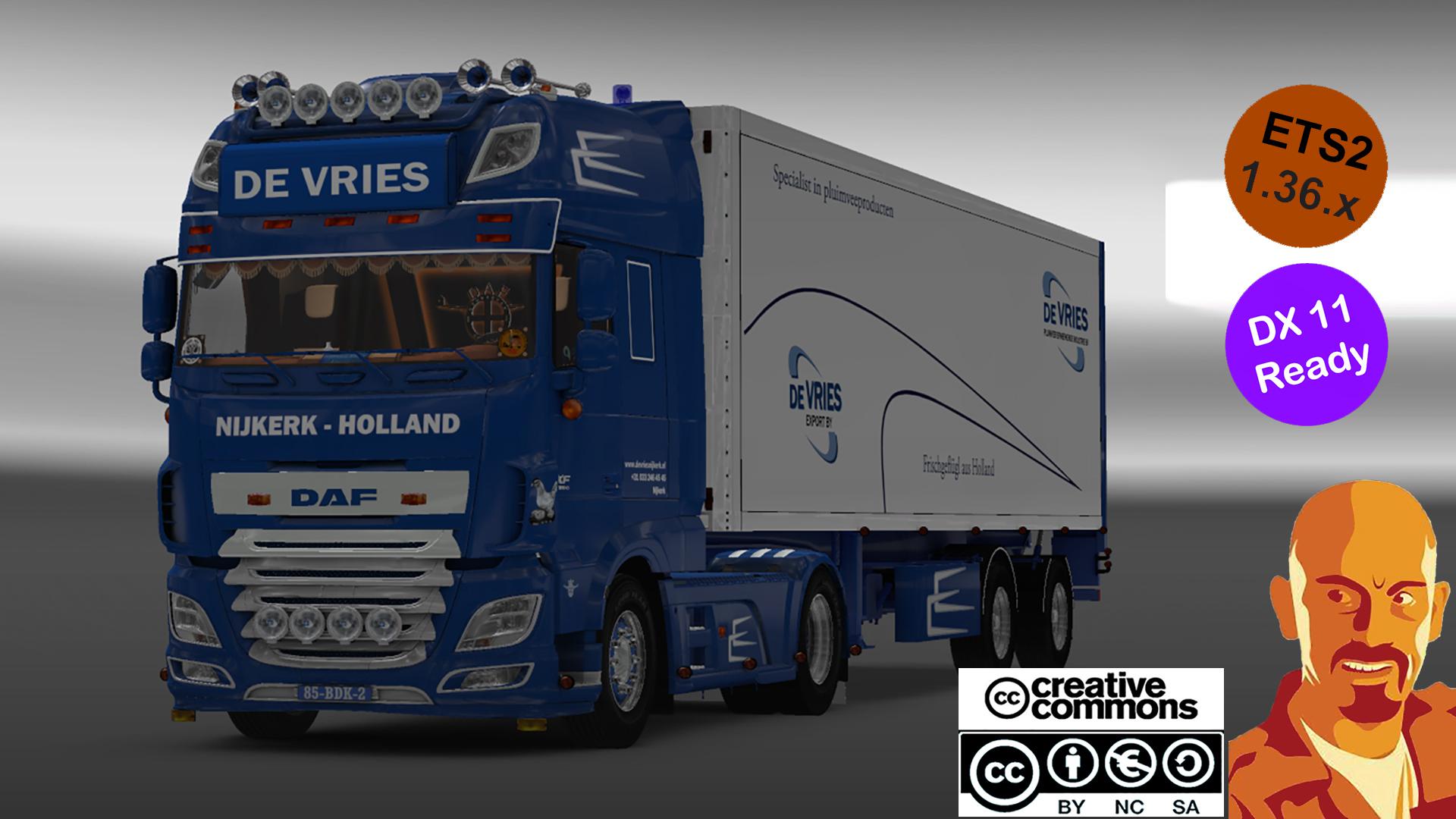 ETS2 - Daf Xf 116 Devries + Trailer (1.36.x)