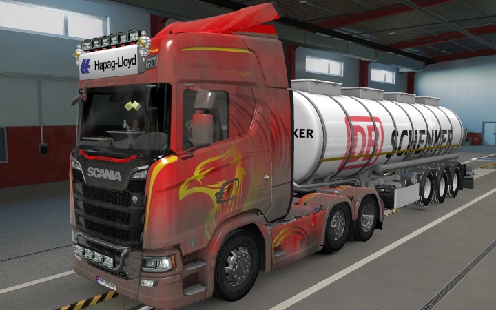 ETS2 - Big Lightbox Scania R And S 2016 Hapag Lloyd White (1.40.x)