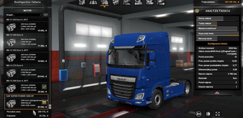 ETS2 - Daf Xf Euro 6 – 1000 HP Engine (1.35.x)