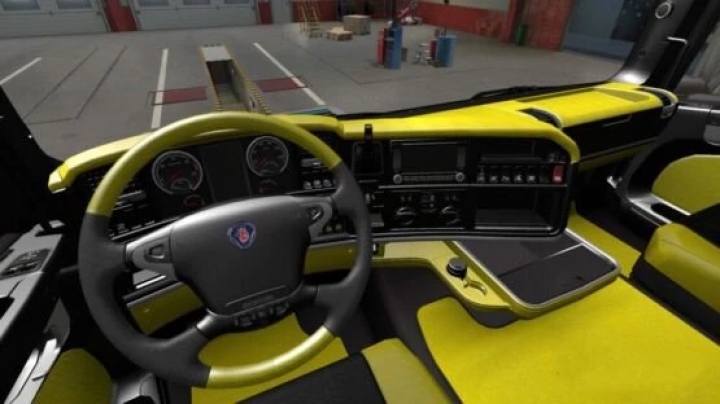 ETS2 - Scania R2009 Yellow - Black Interior (1.41.x)