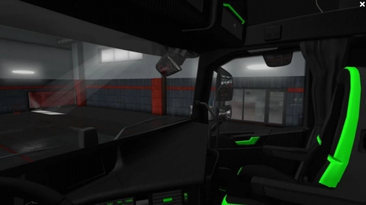 ETS2 - Volvo FH 2012 Black - Green Interior with Green Lights (1.41.x)