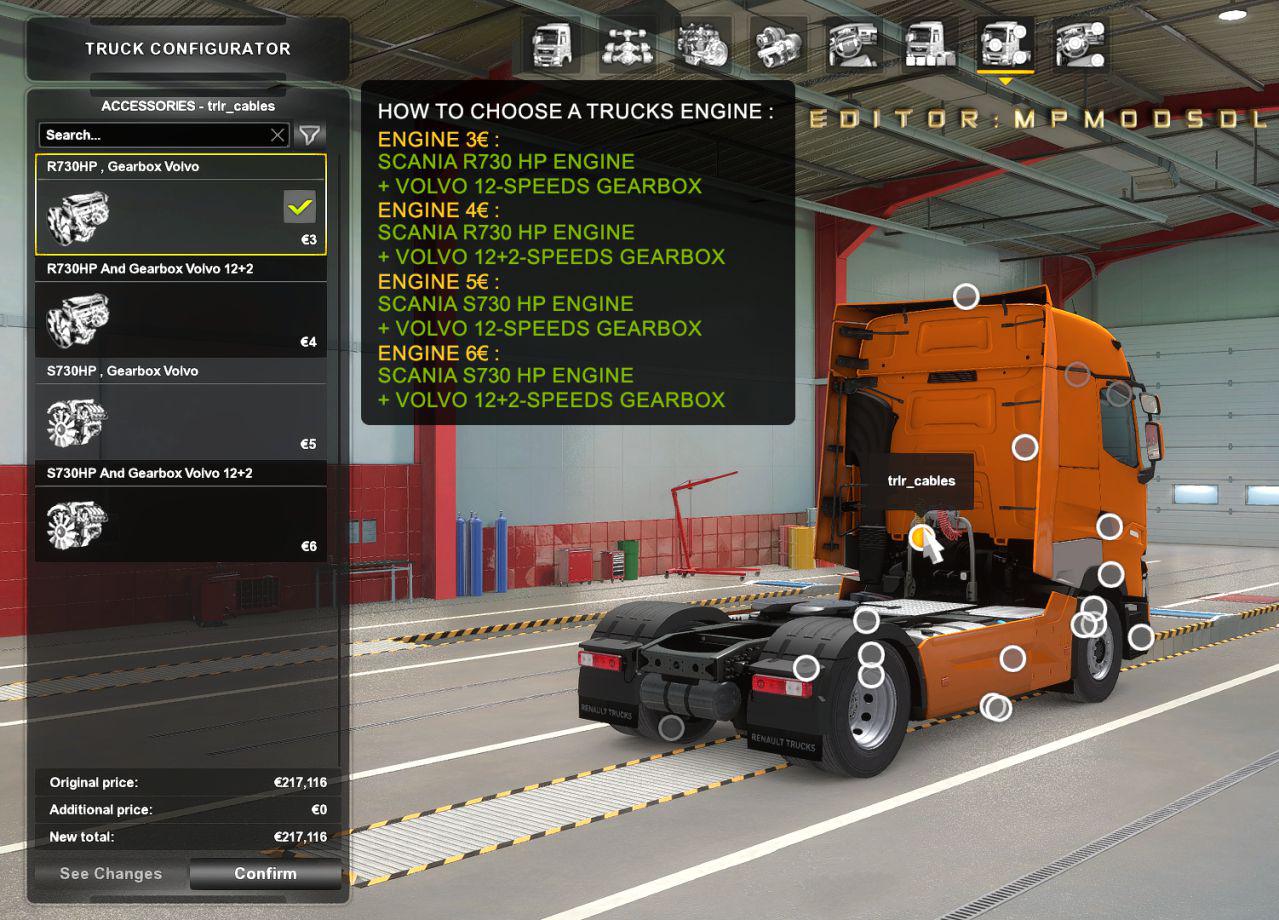 ETS2 - Scania 730HP Engine for All Trucks Mod V1.0 for Multiplayer (1.