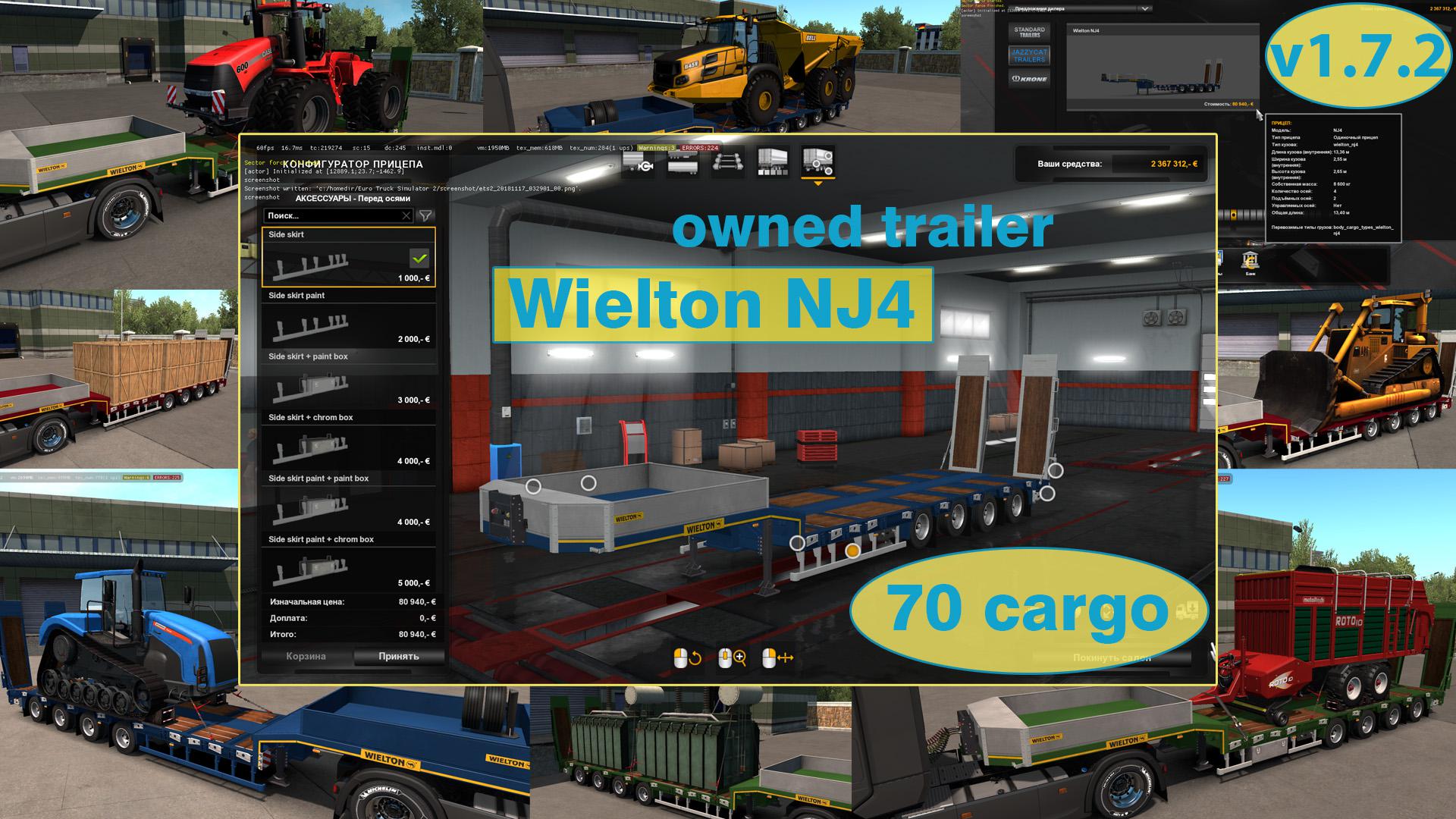 ETS2 - Ownable Overweight Trailer Wielton NJ4 V1.7.2 (1.36.x)