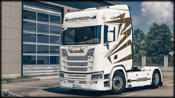 ETS2 - 4K 8K Scania S Limited Edition 130 Years Skin Pack (1.40.x)