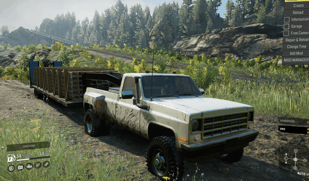 SnowRunner - Delta Pickup with Gooseneck Trailer V1.0