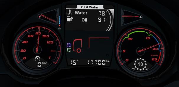 ETS2 - Daf XF Euro 6 More Readable Dashboard V1.4 (1.38.x)