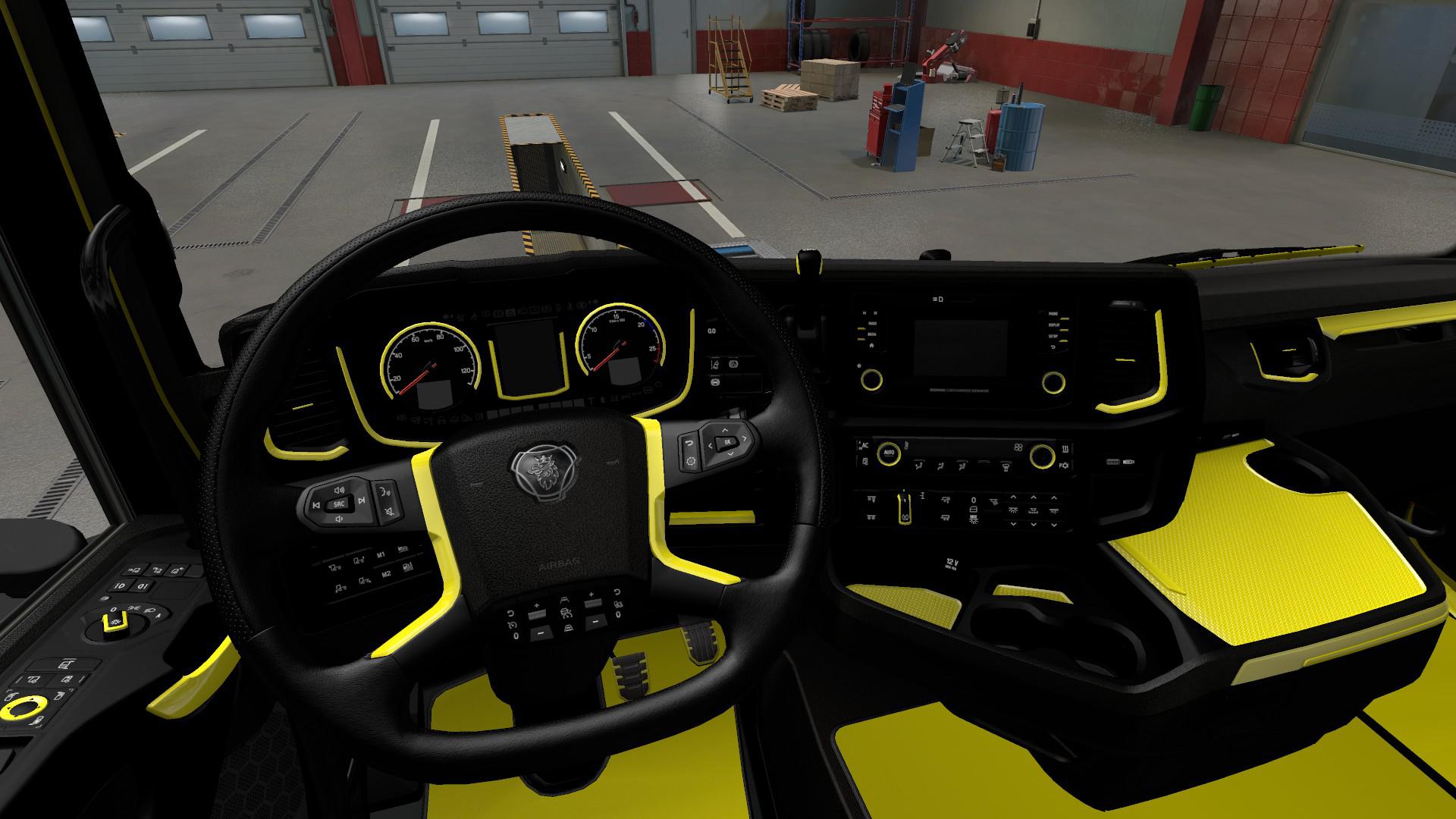 ETS2 - Yellow Interior for Scania S & R 2016 V1.0 (1.40.x)
