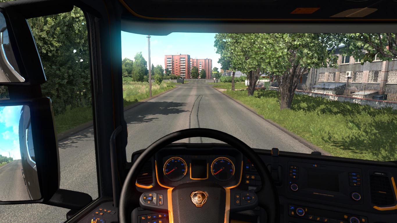 ETS2 - Scania Black and Orange Interior V1.0 (1.37.x)
