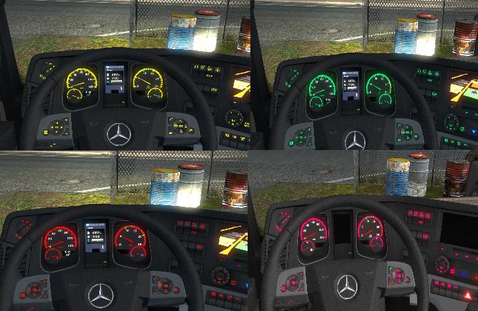 ETS2 - Mercedes Actros MP4 Colored Dashboard (1.35.x)