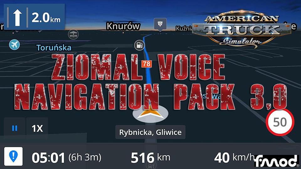 ATS - Ziomal Voice Navigation Pack V3.0 (1.39.x)