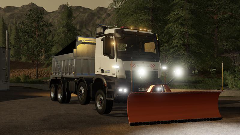 FS19 - Mercedes Arocs Winter Service + Snowfall V1.0