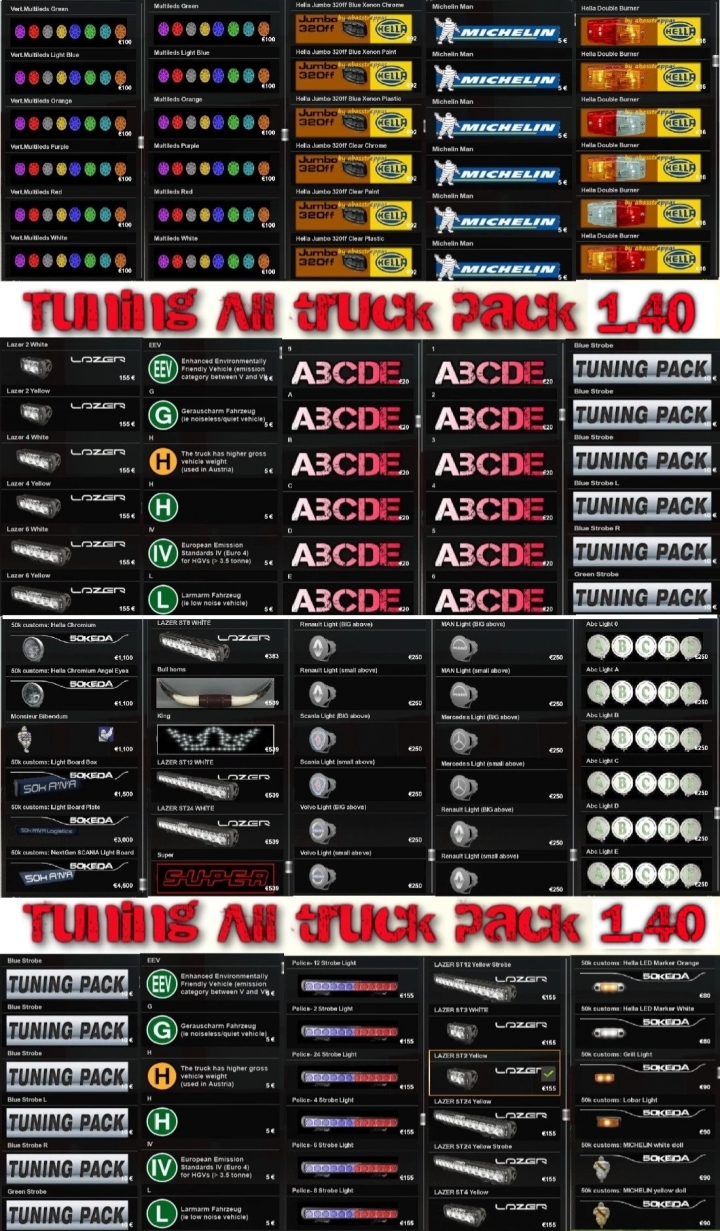 ETS2 Tuning All Truck Package (1.40.x) Euro Truck