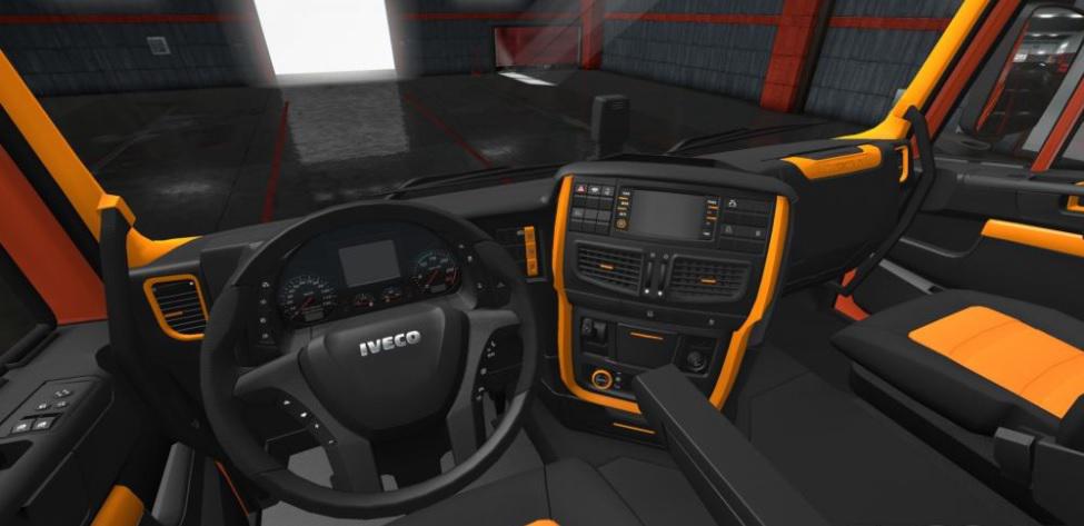 ETS2 - Iveco Hi-Way Black - Orange Interior (1.36.x)