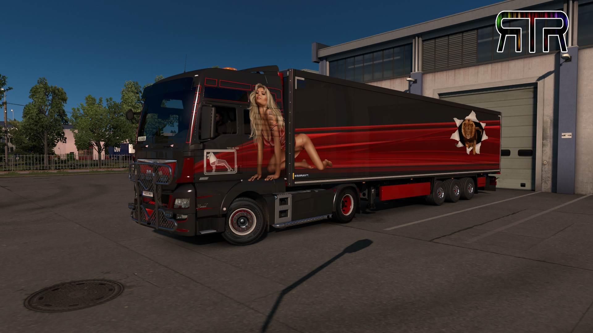 ETS2 - Wild Cat Combo Red for Man Euro 6 and Krone Trailers V1.0 (1.36.X)