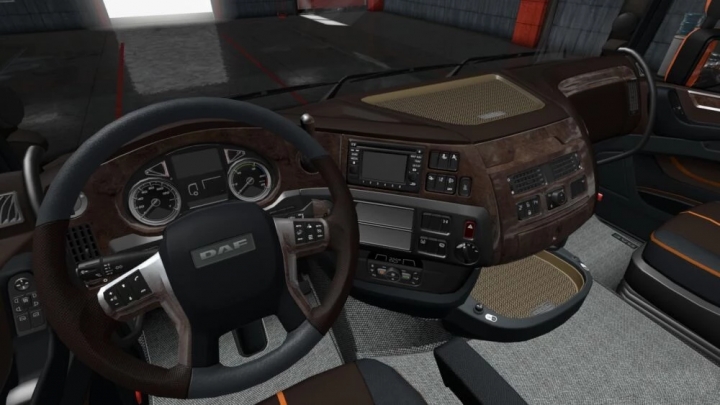 ETS2 - DAF E6 Brown Wood Lux Interior (1.41.x)