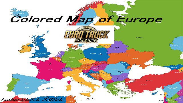 ETS2 - Colored Map of Europe V1.0 (1.37.x)