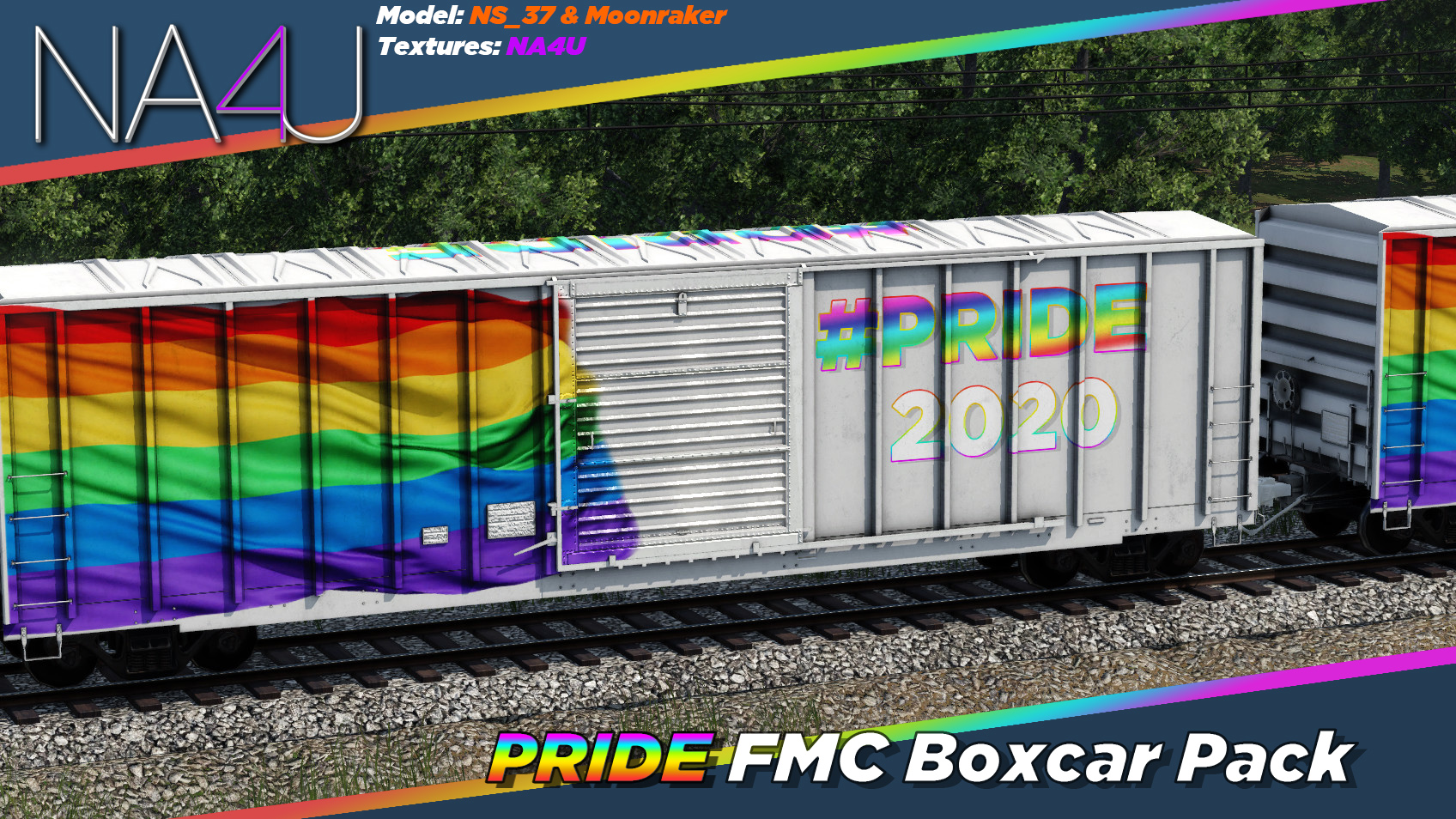 Transport Fever 2 - FMC 50ft Boxcar – Pride 2020 Skin Pack