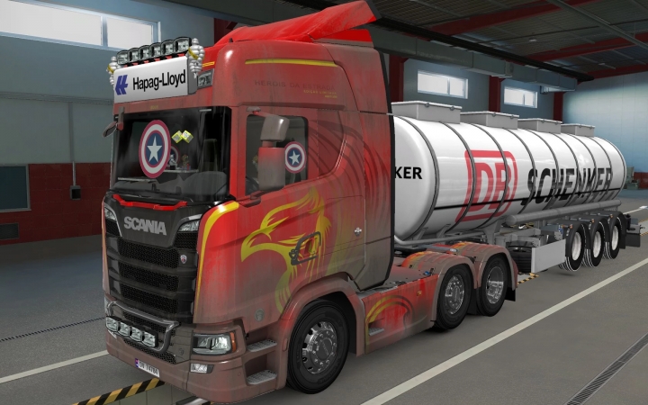 ETS2 - Sticker Glass for All Trucks Capitao America Skin (1.40.x)