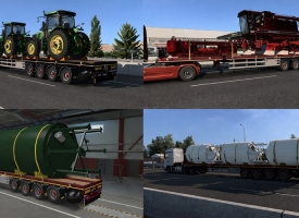 Doll 4 Axis Flatbed Trailer & Farming Cargo Pack V4.0